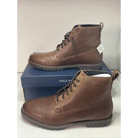 COLE HAAN Men's Original Grand+ Lug Boots Brown Bayou Color Lightweight Sz 11 - Picture 1 of 7